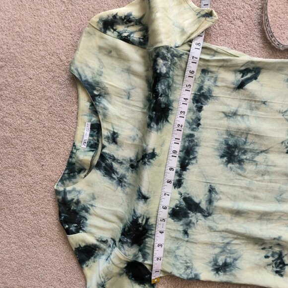 Zara Tie Dye Forest Fairy Whimsical Boho Lagenlook Artsy Satin Retro 90s Tunic S - Picture 6 of 8